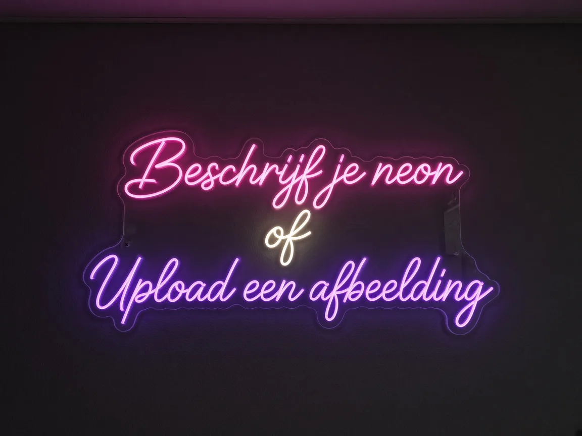 Brandende neon: Beschrijf uw neon, of importeer een afbeelding