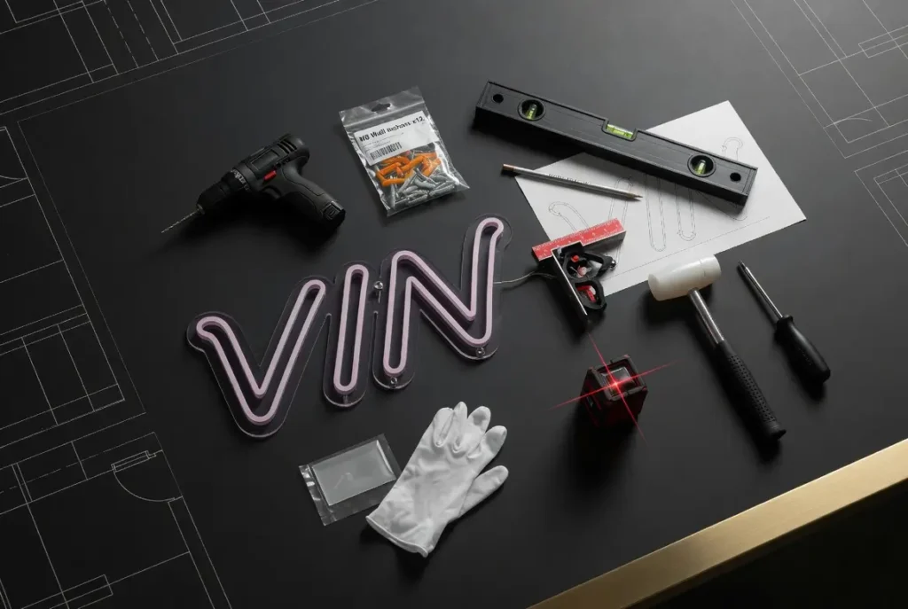 Les outils nécessaires à la pose d'un néon LED