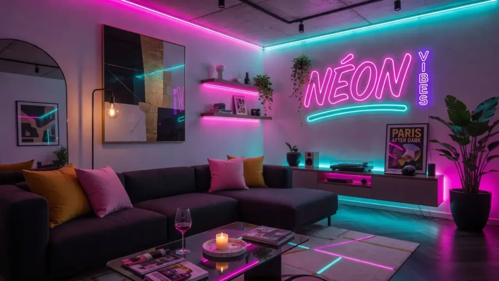 néon-LED-dans-un-salon-moderne