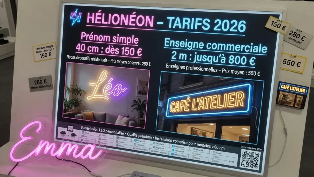 tarifs en fonction des dimensions et de la qualité