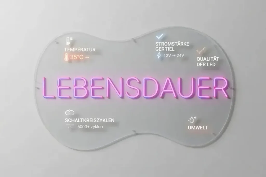LED Neonschild Lebensdauer von 100 000 Stunden konkret