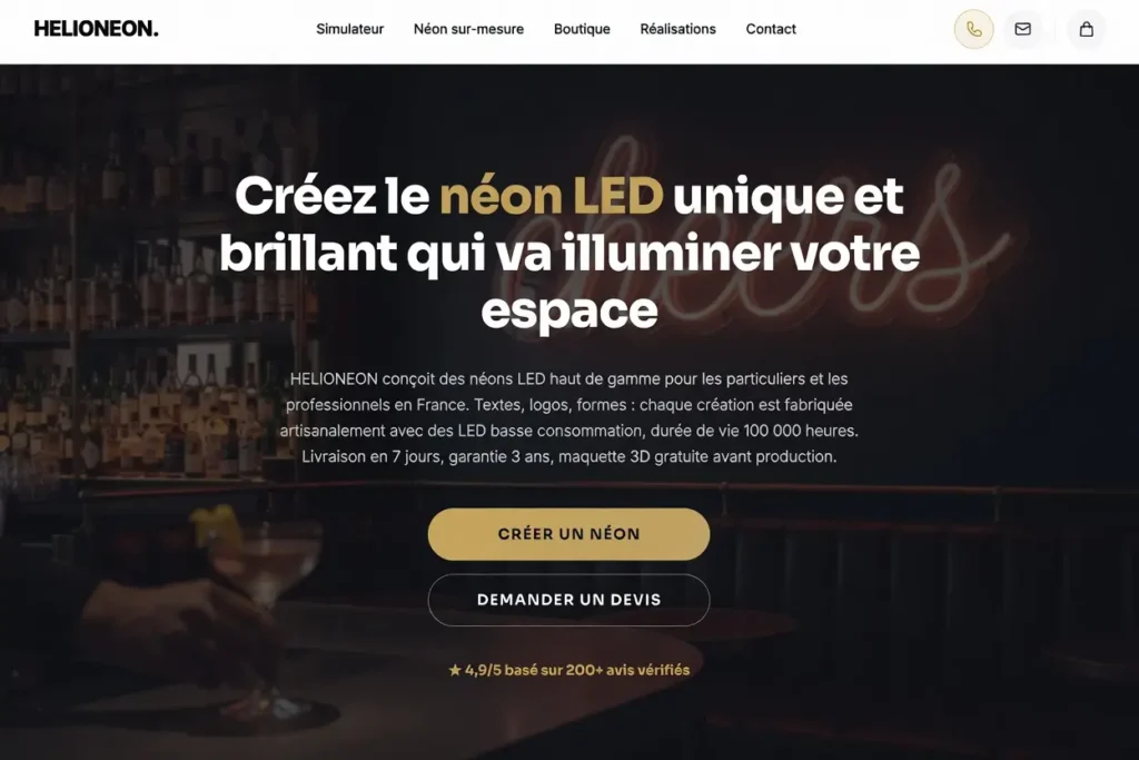 helioneon fabrique ses néons personnalisés en France selon les normes CE