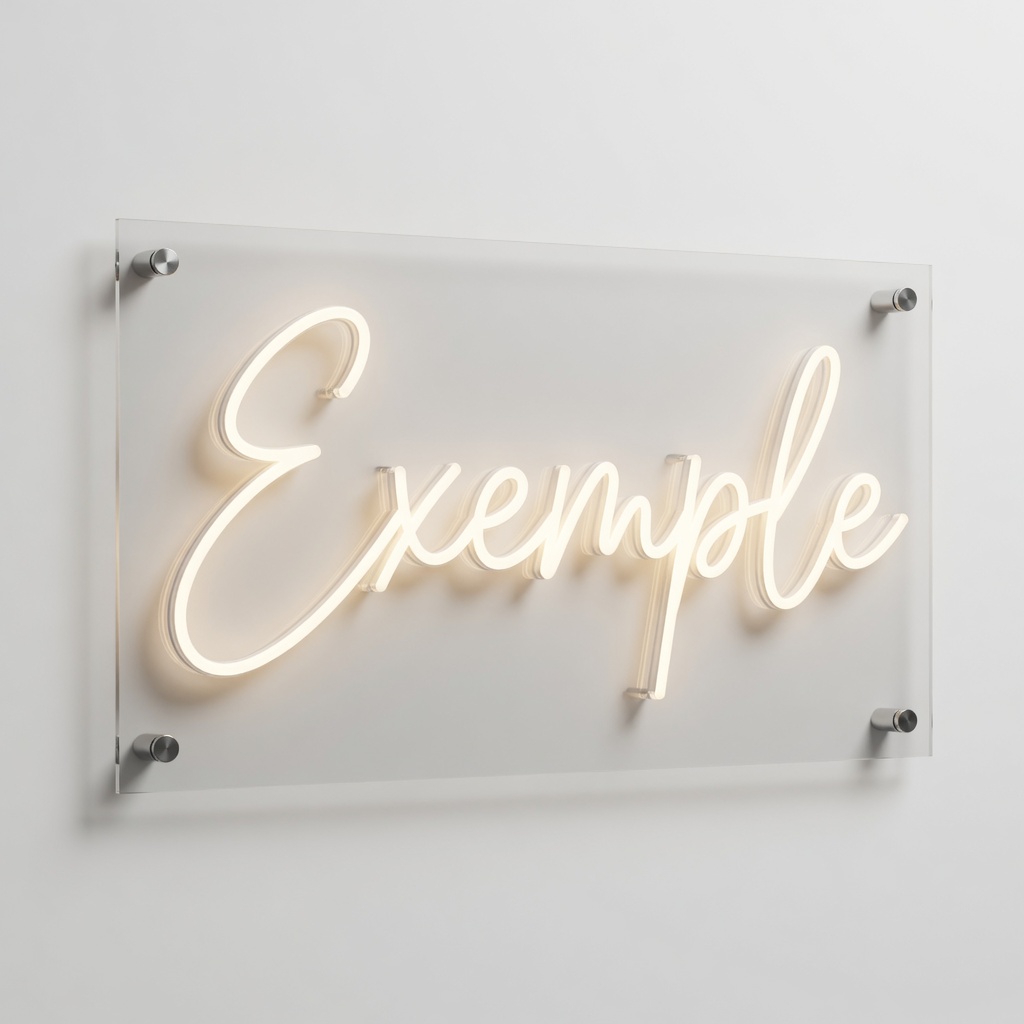 Support acrylique transparent rectangulaire pour néon LED sur mesure