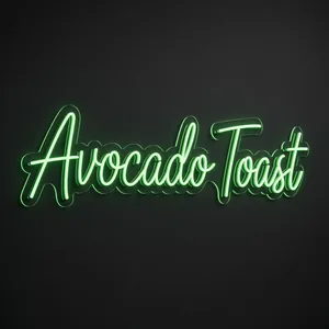 Néon LED Avocado vert, sur plaque en acrylique transparent découpée à la forme