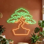 Néon LED Bonsai Tree allumé, mis en situation dans un intérieur