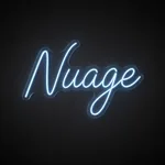 Néon LED Nuage bleu neon, sur plaque en acrylique transparent découpée à la forme