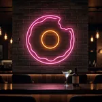 Néon LED Donut allumé, mis en situation dans un intérieur