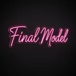 Néon LED Final Model rose, sur plaque en acrylique transparent découpée à la forme