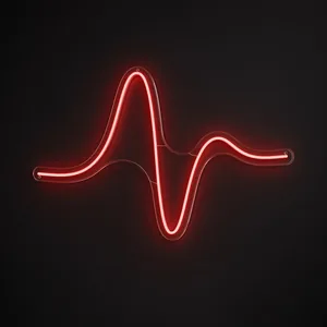 LED-neonbord Heartbeat in rood op transparante acrylplaat, op vorm gesneden