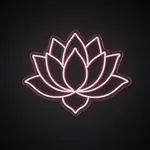 Néon LED Lotus Flower rose, sur plaque en acrylique transparent découpée à la forme