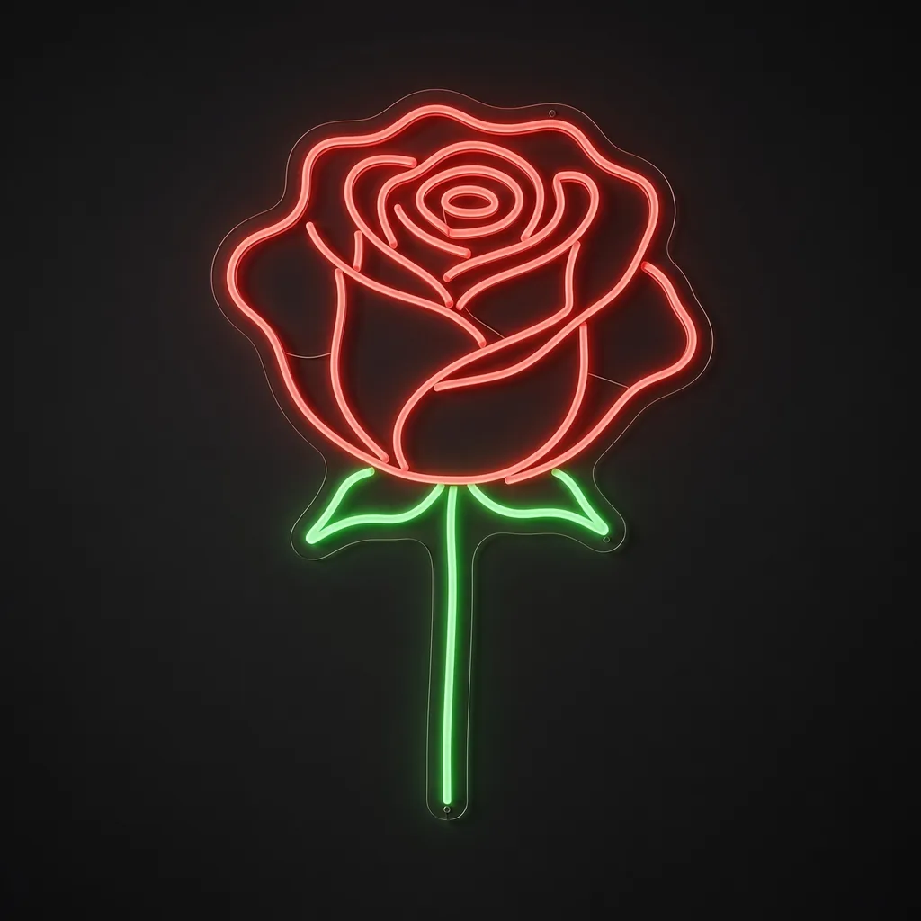 Red Rose - Neón LED