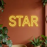 Néon LED Star allumé, mis en situation dans un intérieur