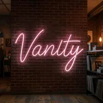 Néon LED Vanity allumé, mis en situation dans un intérieur