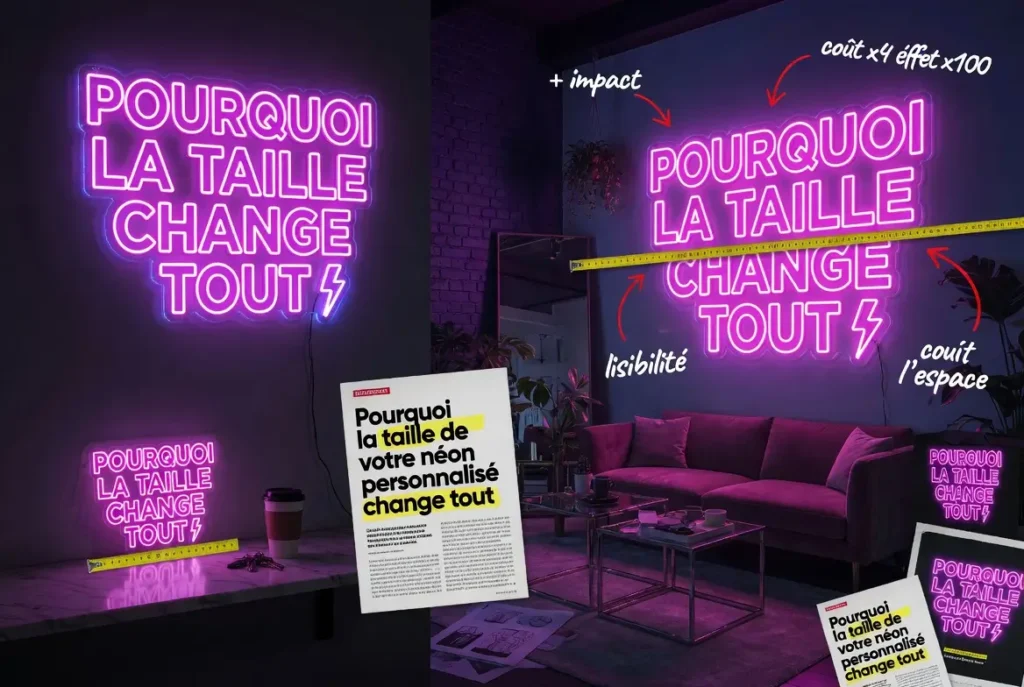 La taille de votre néon LED et sa lisibilité La taille de votre néon LED et sa lisibilité