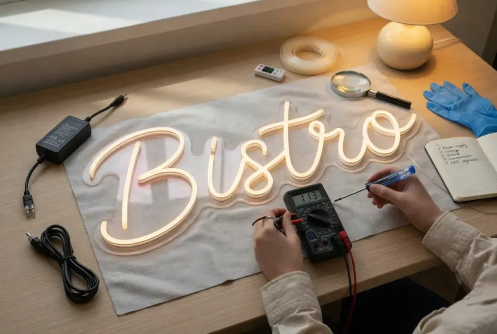 Réparation et diagnostic des problèmes sur les néons LED