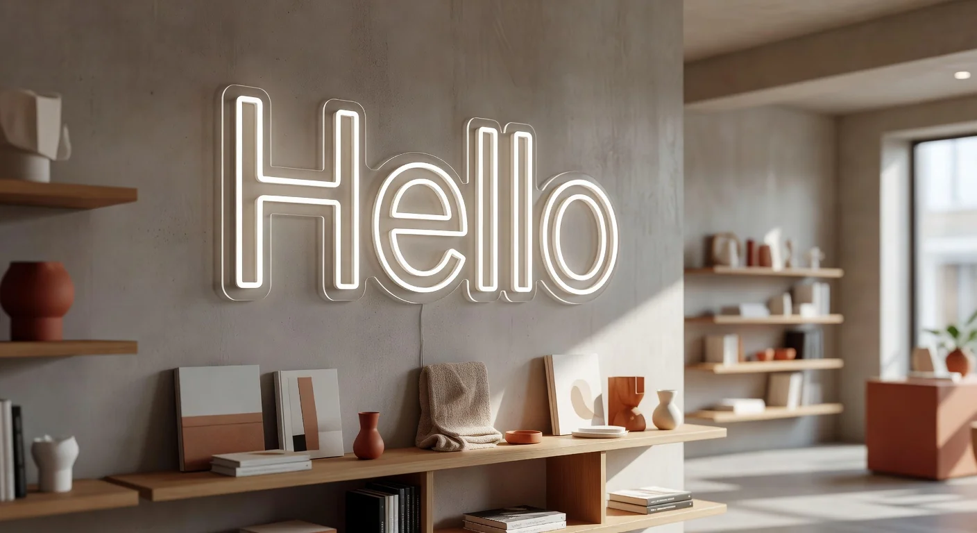 Néon sur mesure dans un concept store lifestyle