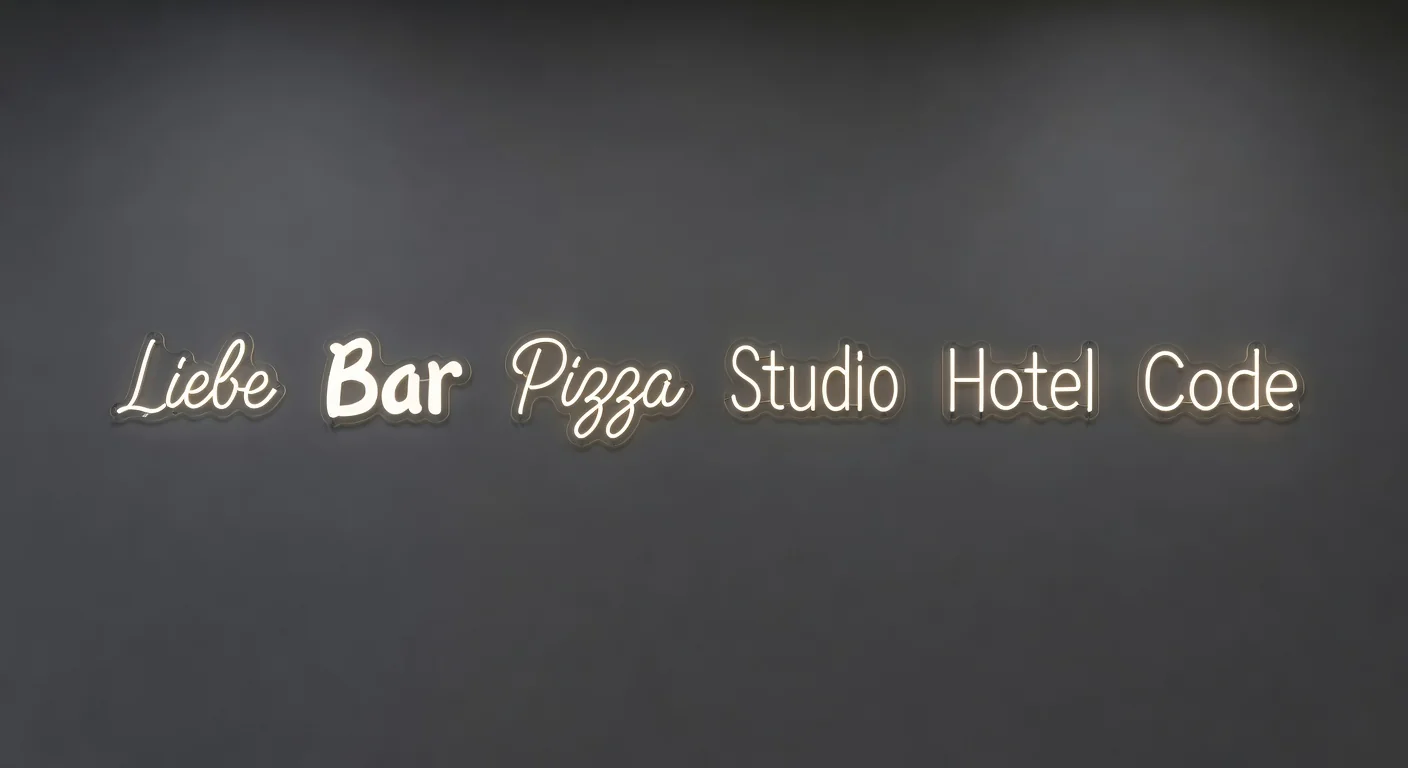 Sechs verschiedene Schriftarten von LED Neonschildern Vergleich