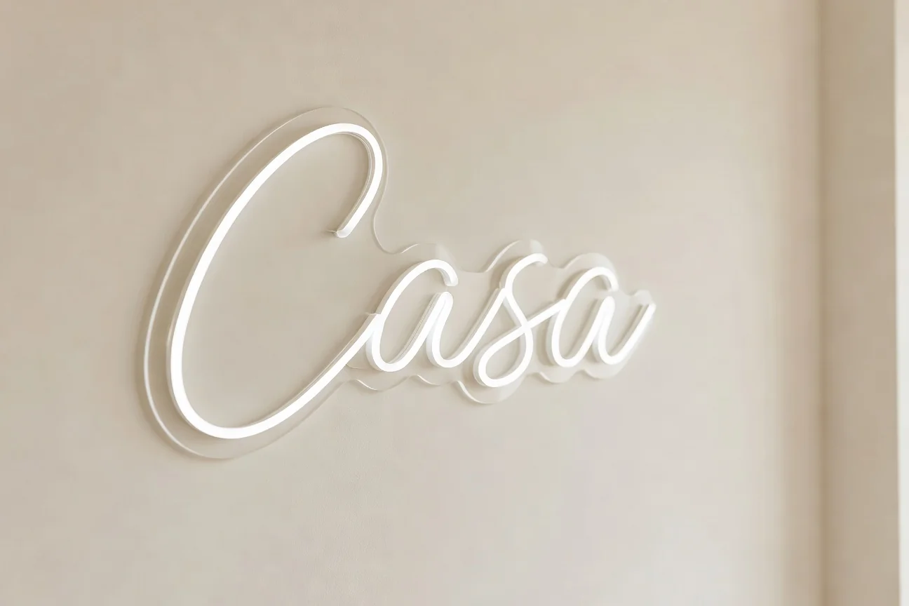 Letrero neón LED Casa con tubo de silicona moderna