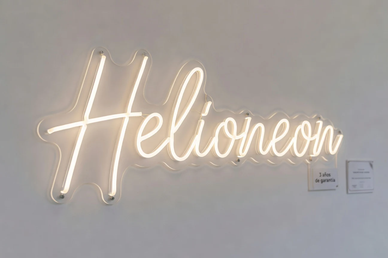 Letrero neón LED con tarjeta de garantía 3 años Helioneon