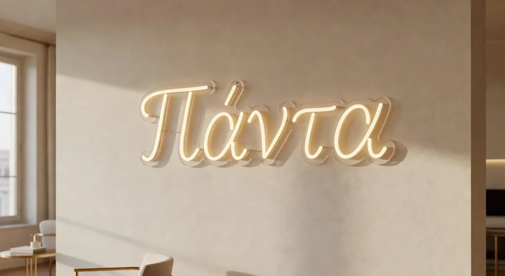 LED neon Πάντα που συμβολίζει τις 100 000 ώρες διάρκειας ζωής