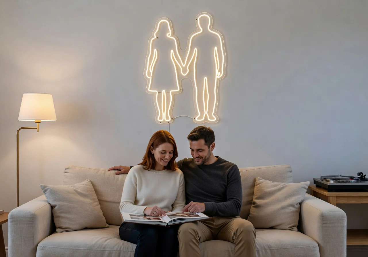 Néon personnalisé Audrey et Léo pour mariage