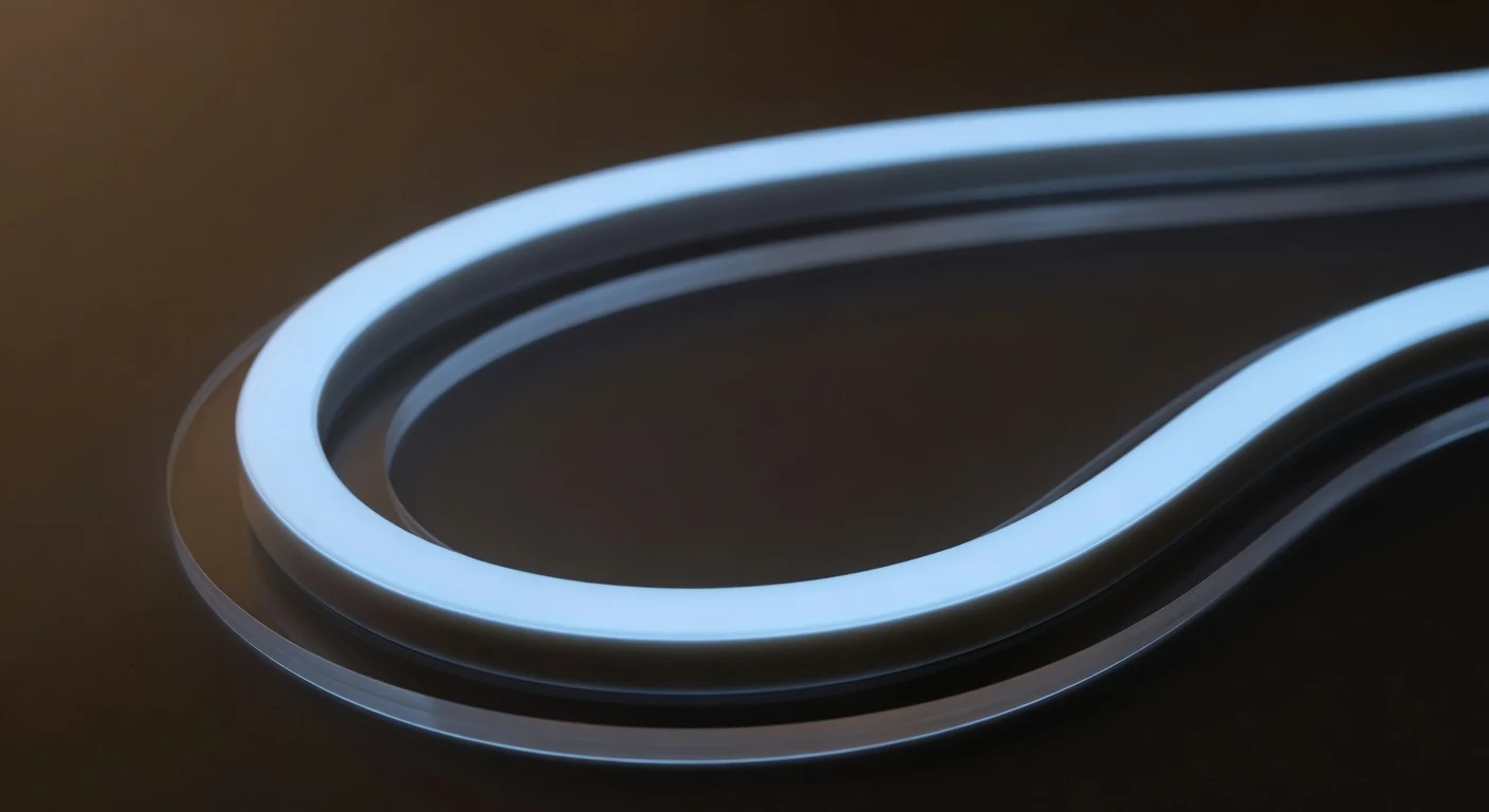 Close-up van flexibel siliconen tube van een LED neonbord