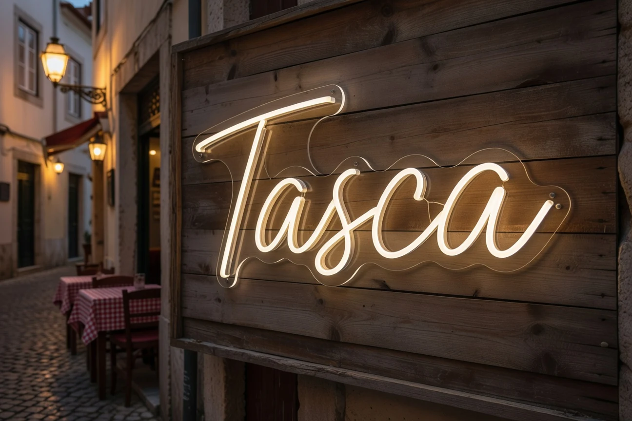 Néon LED exterior IP65 Tasca num restaurante português