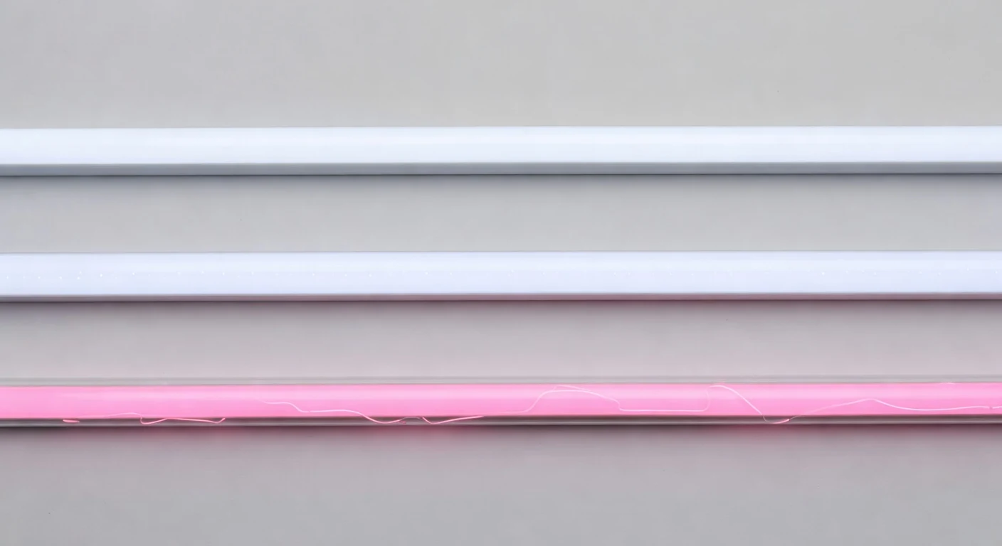 Scritte neon a confronto silicone vs PVC vs vetro in studio fotografico