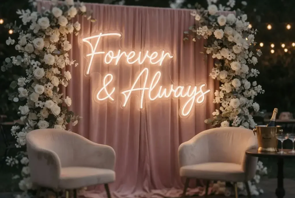 Néon personnalisé foerver & always pour mariage