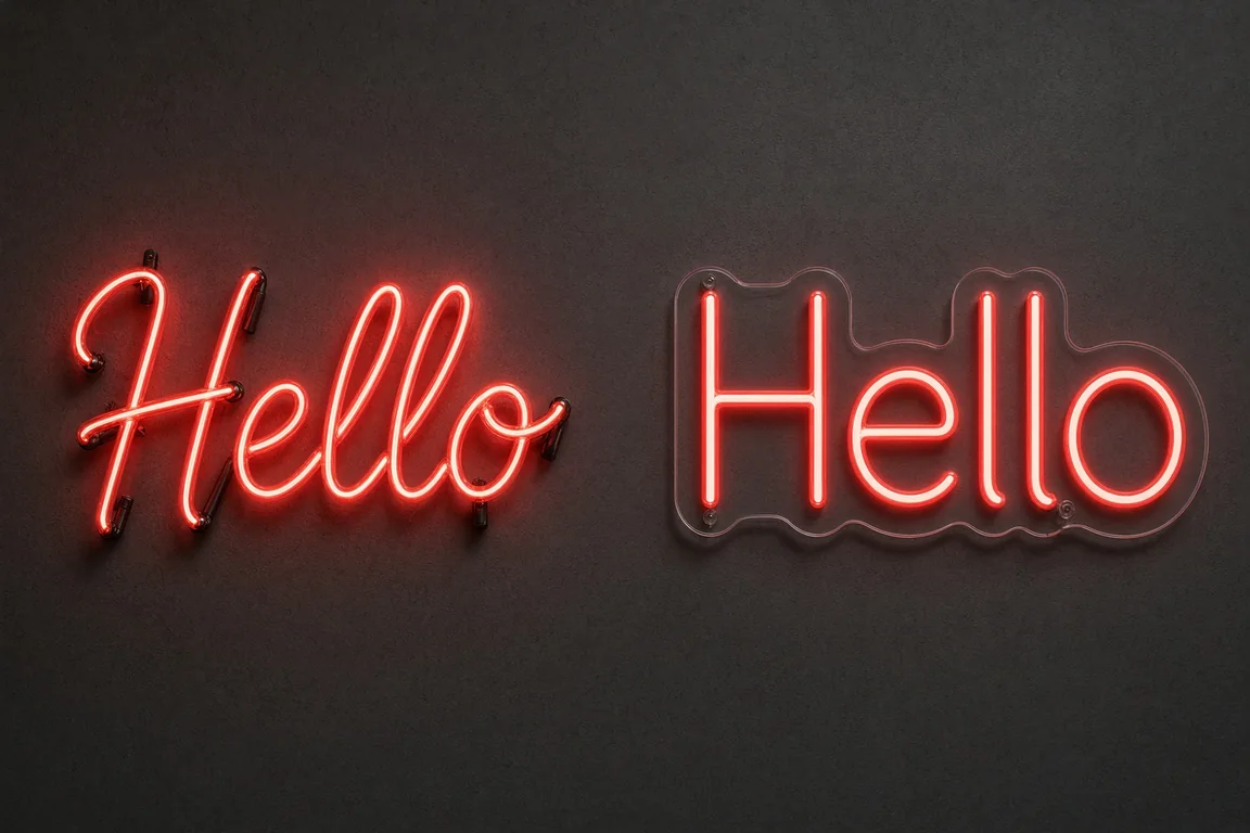 Neon a gas vs neon LED: quale scegliere nel 2026?