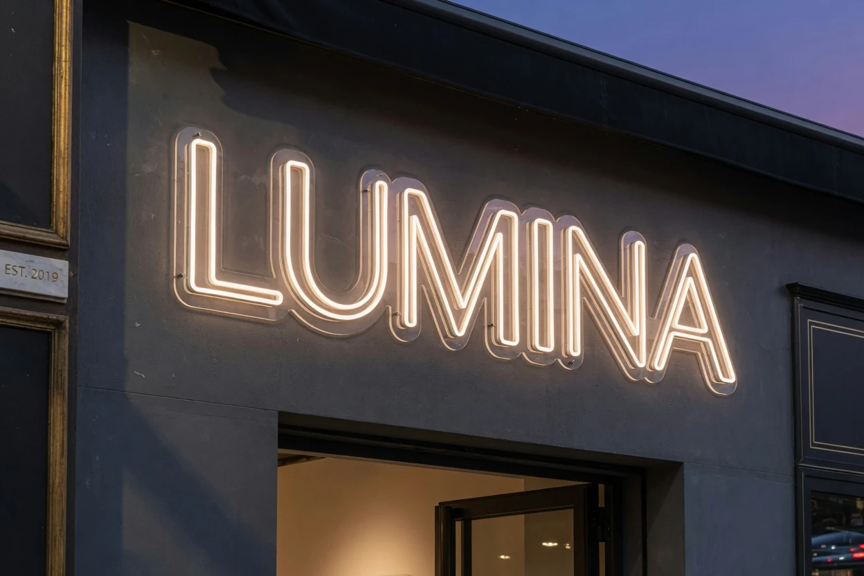 Led neon bord binnen of buiten afbeelding