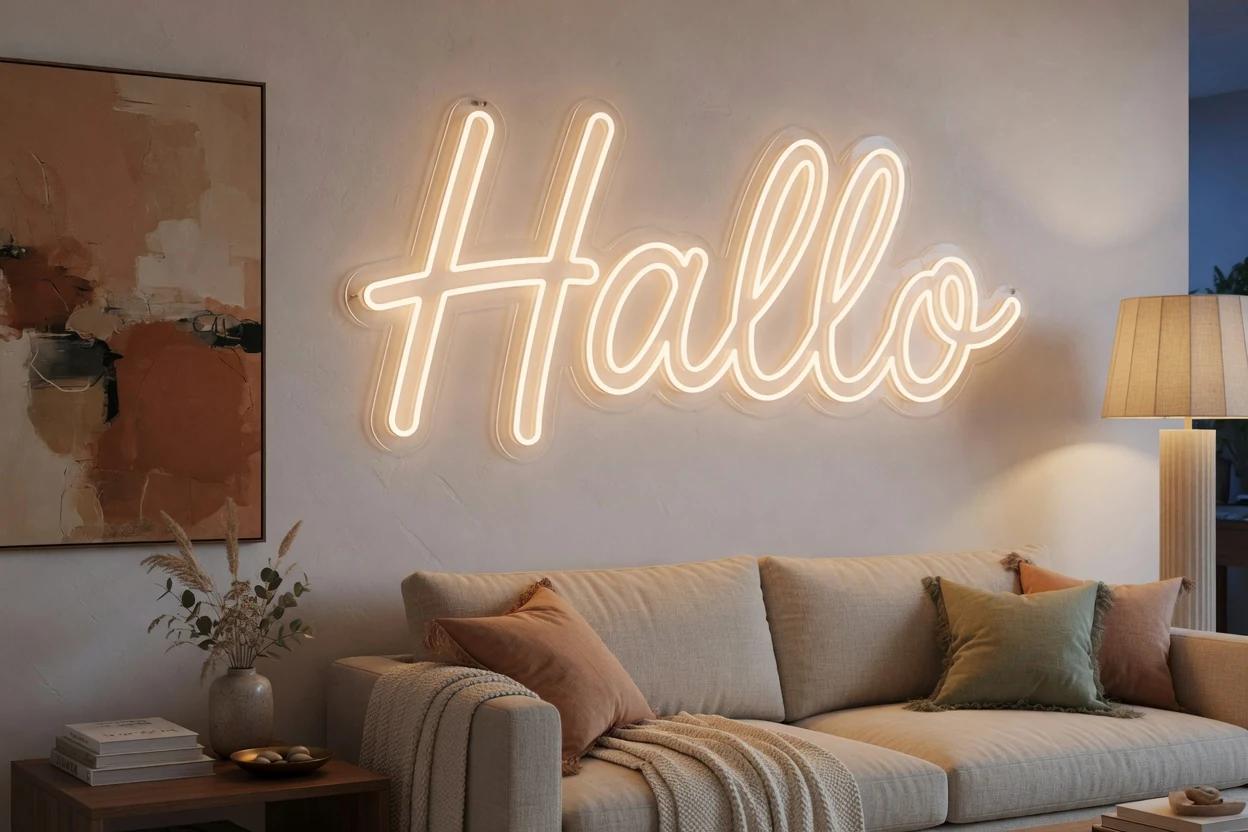 LED Neonschild aufhängen und befestigen Bild 1
