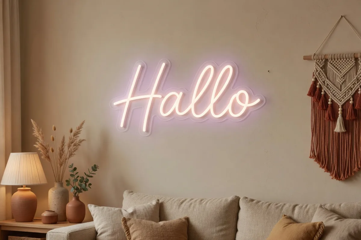 Neon LED ophangen aan de muur afbeelding 1