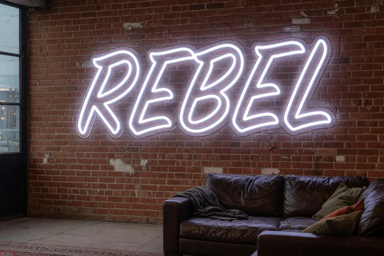 Néon LED dans un salon moderne