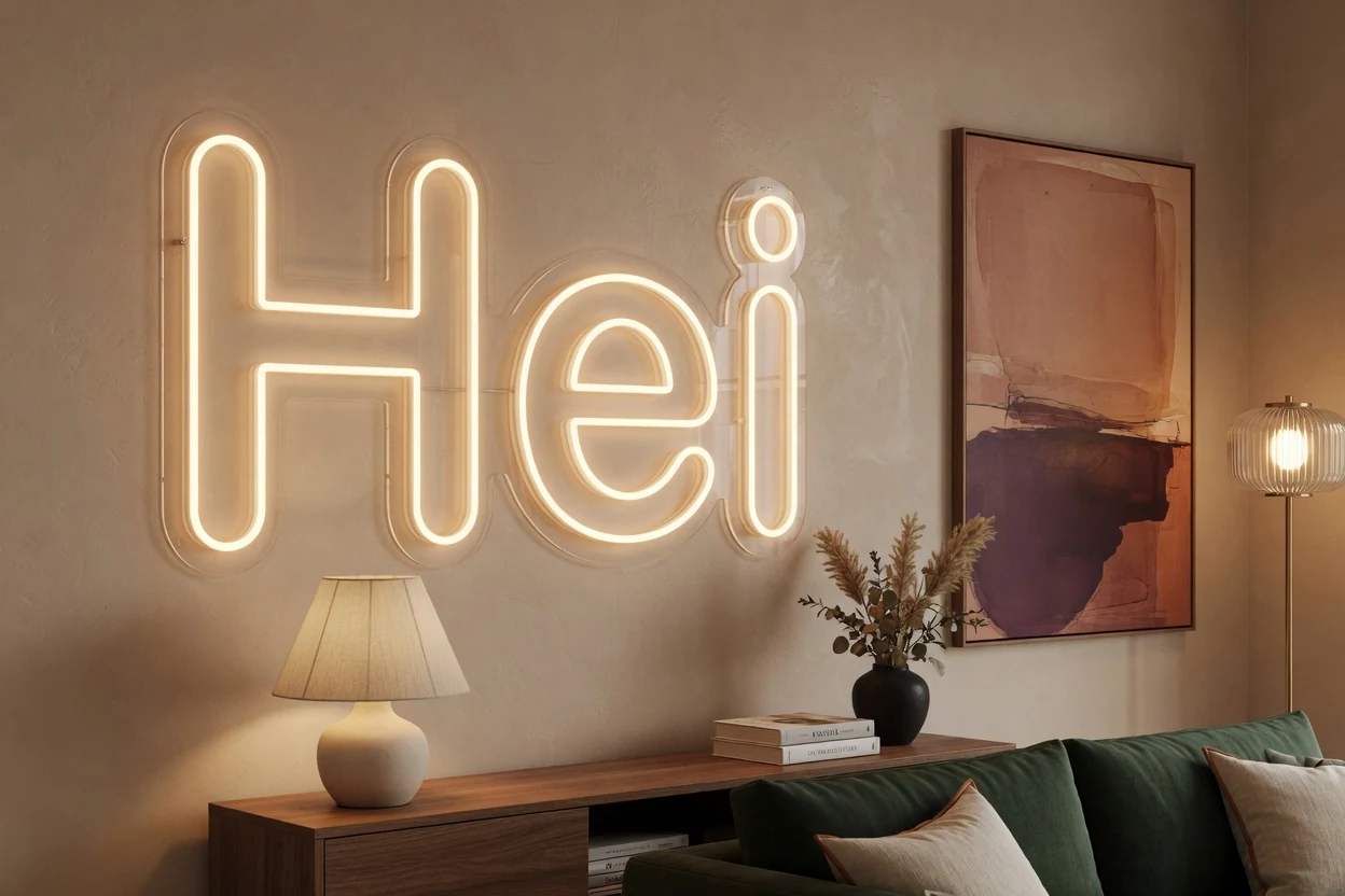 Neonskilt inne eller ute bilde 1