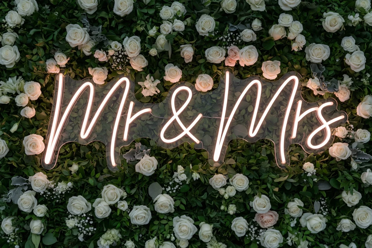 Scritta neon per matrimonio, guida completa con 50 idee immagine 1
