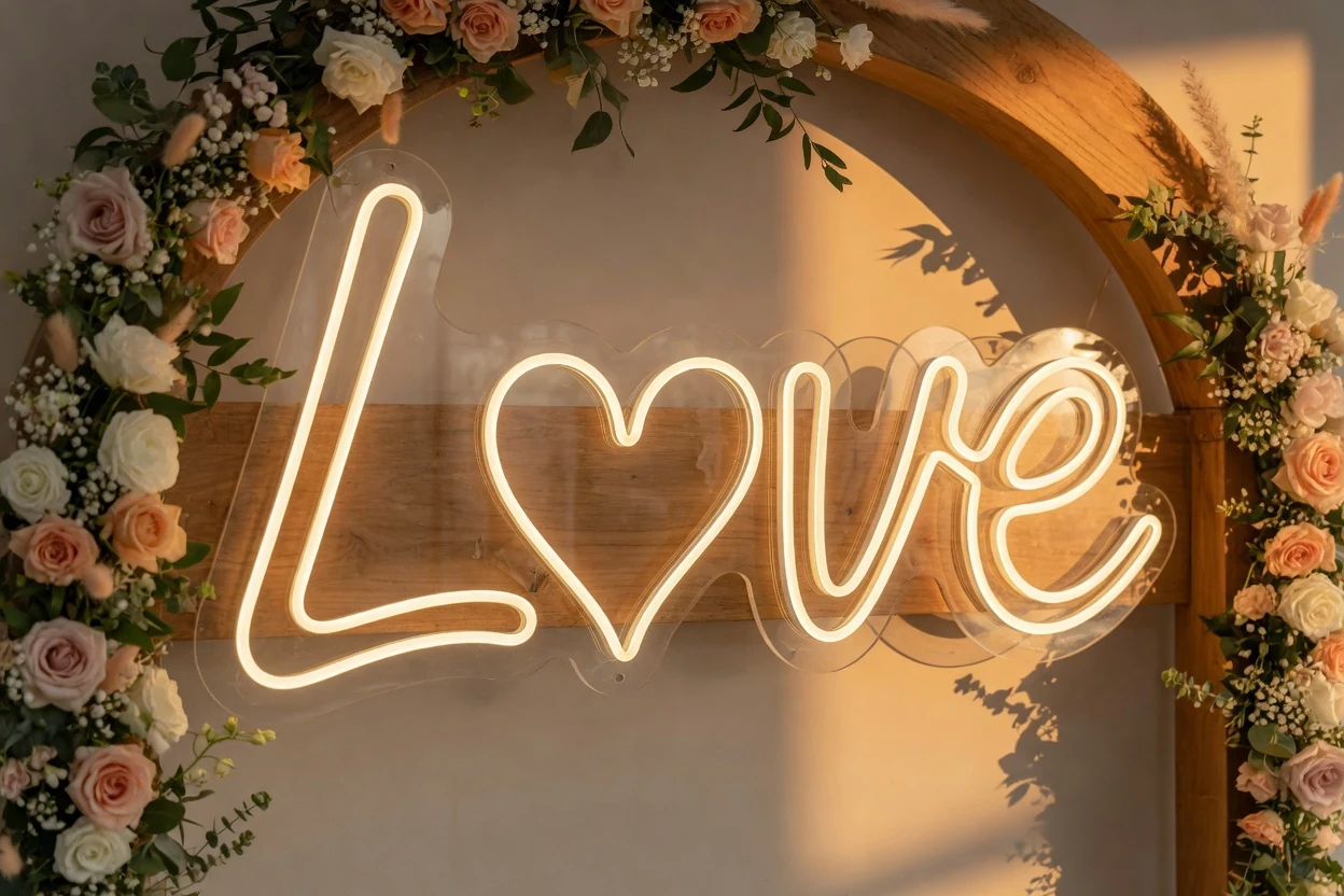 Scritta neon per matrimonio, guida completa con 50 idee immagine