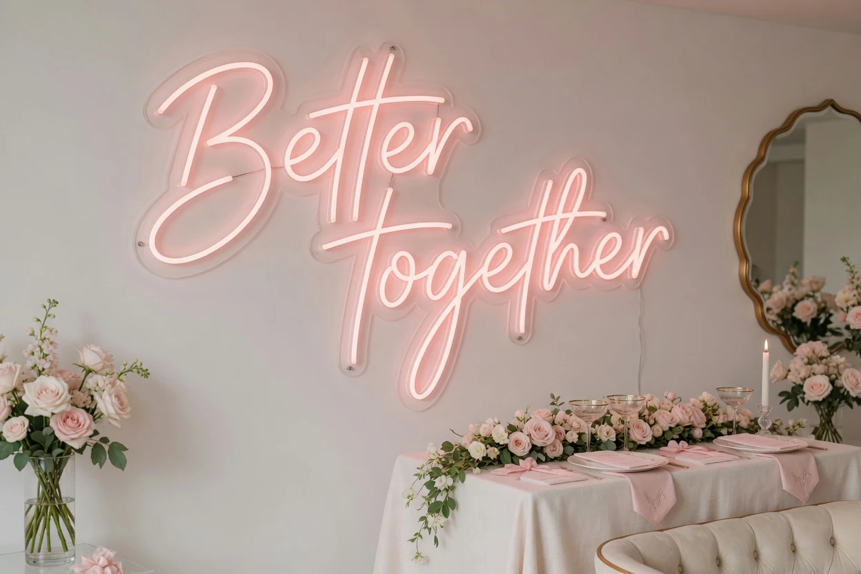 Scritta neon per matrimonio, guida completa con 50 idee immagine