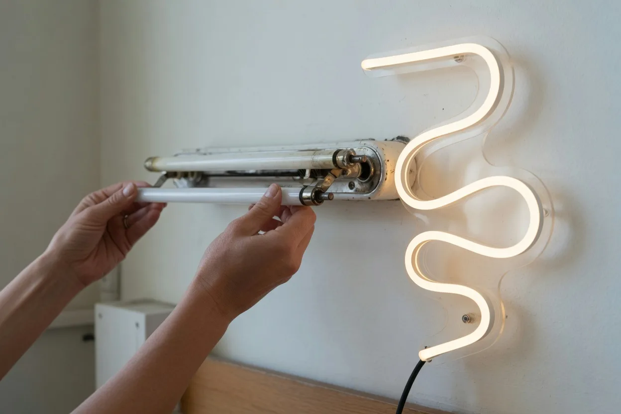 Comment changer un néon ? Étapes, sécurité et passage au LED
