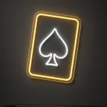 Néon LED Ace of Spades allumé, mis en situation dans un intérieur