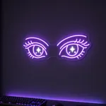 Anime Eyes LED neon sign switched on in a real interior