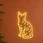 Tent LED-neonskilt Bengal Cat i et interiør