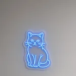 Αναμμένη πινακίδα νέον LED British Shorthair σε εσωτερικό χώρο