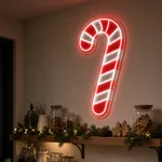 Αναμμένη πινακίδα νέον LED Candy Cane σε εσωτερικό χώρο