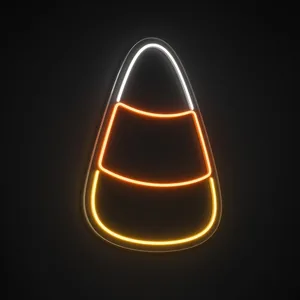 Neon LED Candy Corn giallo caldo, arancione e bianco freddo su pannello in plexiglass trasparente sagomato