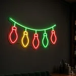Brandend LED-neonbord Christmas Lights in een interieur