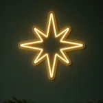 Αναμμένη πινακίδα νέον LED Christmas Star σε εσωτερικό χώρο