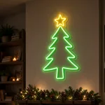 Αναμμένη πινακίδα νέον LED Christmas Tree σε εσωτερικό χώρο