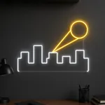 Néon LED City Signal allumé, mis en situation dans un intérieur