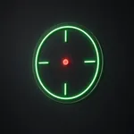 LED-neonbord Crosshair in groen en rood op transparante acrylplaat, op vorm gesneden